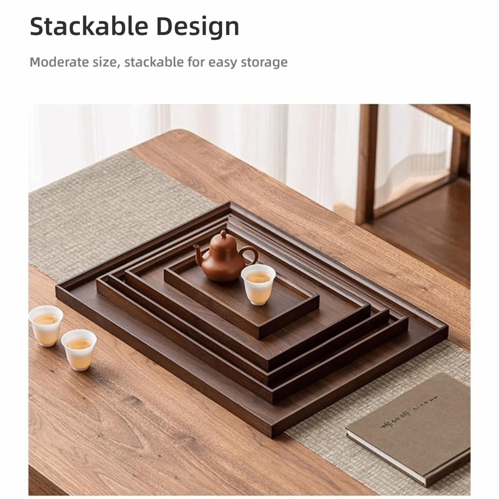 Wooden Serving Tray - Decorate Tray Natural Bamboo Bamboo Wooden