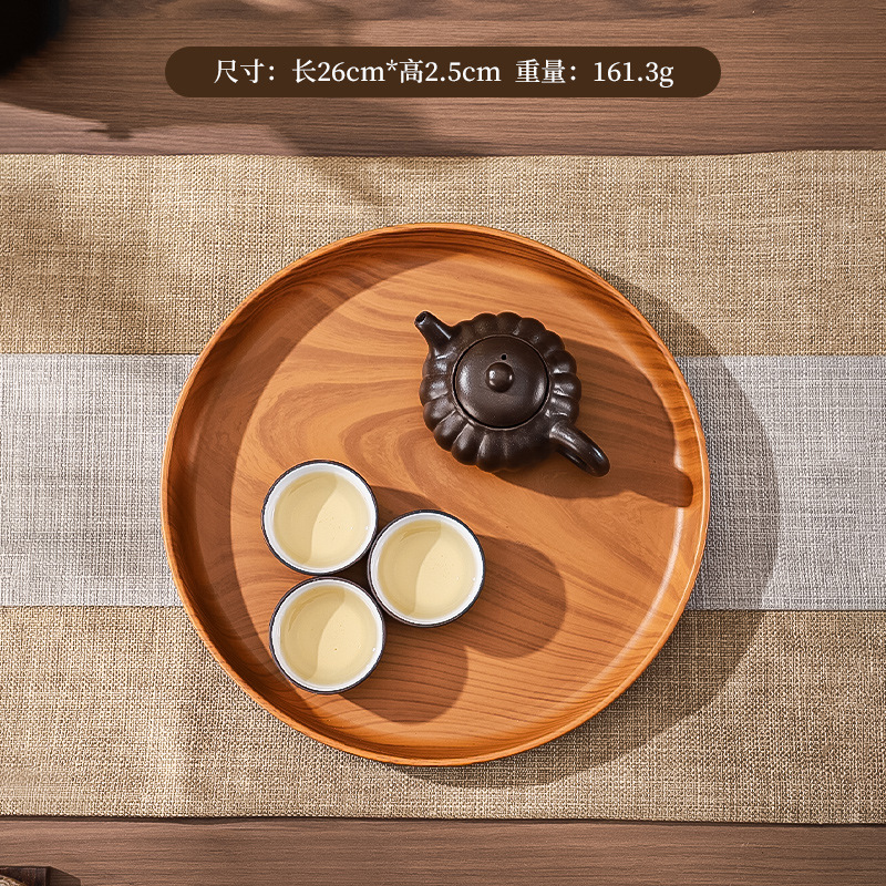 1PC Plastic Round Dessert Plat - Wooden Serving Tray 评论和价格