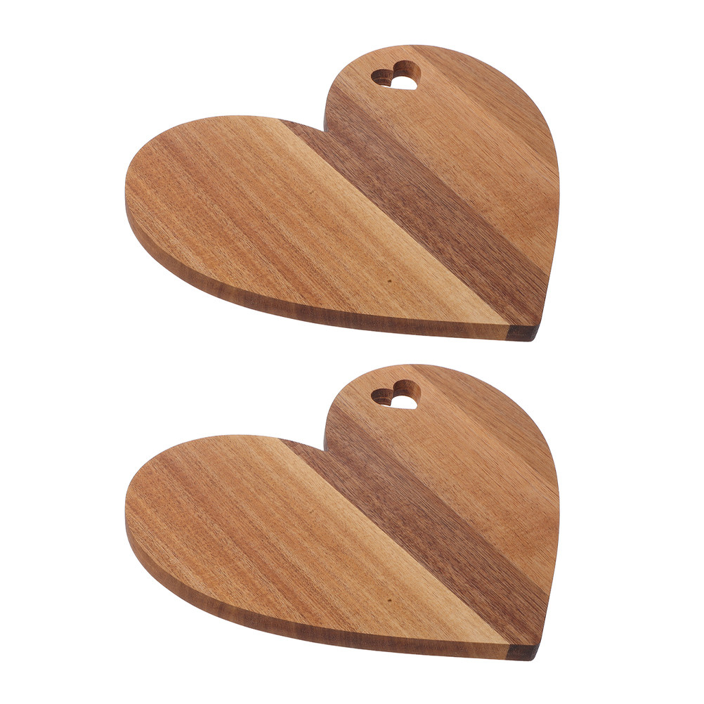 2Pcs Heart Shape Wooden Cuttin - Wooden Serving Tray 评论和价格